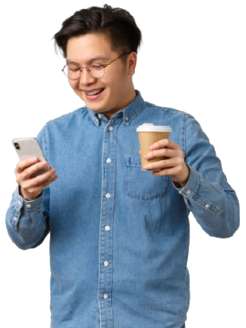 Customer using chat service